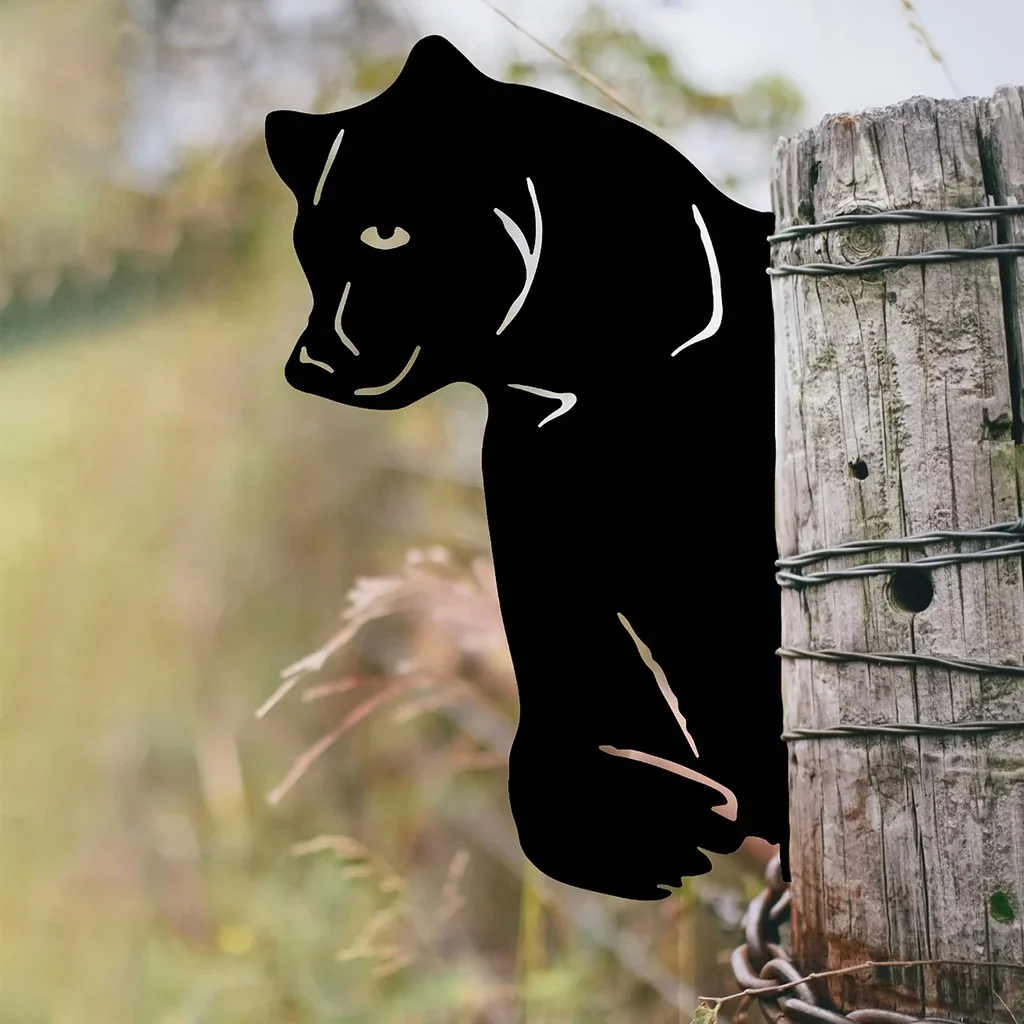 CIFBUY Металлический Силуэт Медведя Настенное Искусство Железное Украшение Для