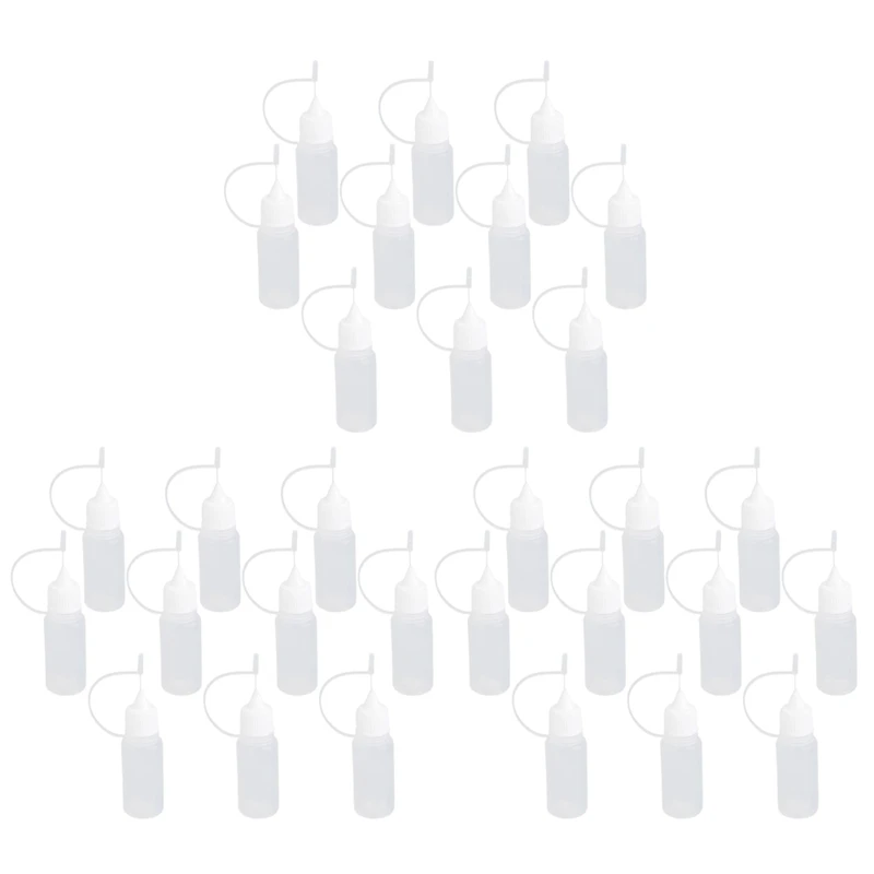 

30Pcs Needle Tip Of 10Ml Plastic Vacuum Drops Compressible Storage Of Liquid Of The Bottle