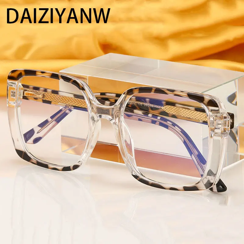 

Vintage Women Ultralight Large Size Anti Blue Computer Glasses Fashion Two Color Splicing Tr90 Optical Spectacle Frame