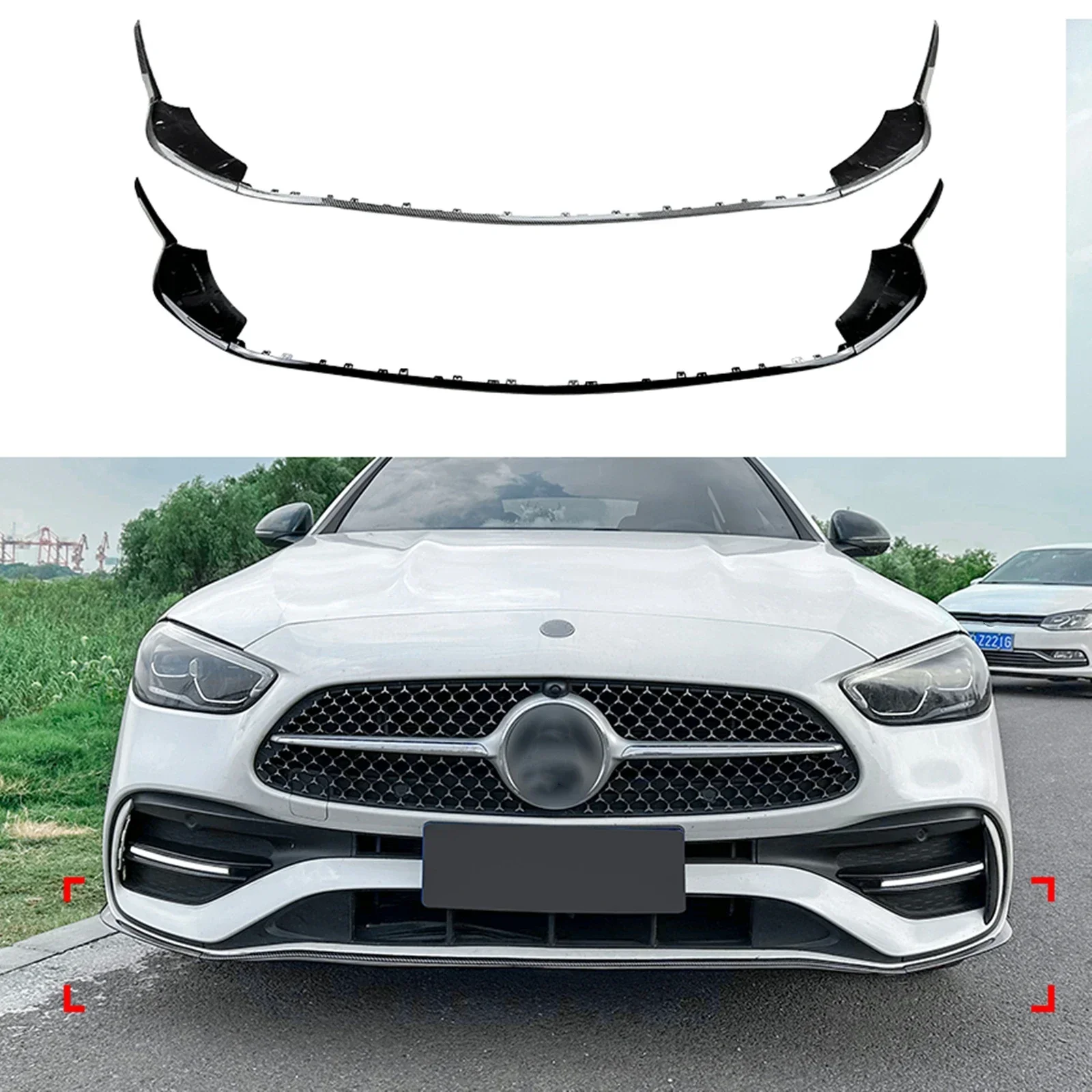 Новый! Комплект спойлера переднего бампера для Mercedes Benz C Class W206 S206 C200 C260 C300 C43 AMG