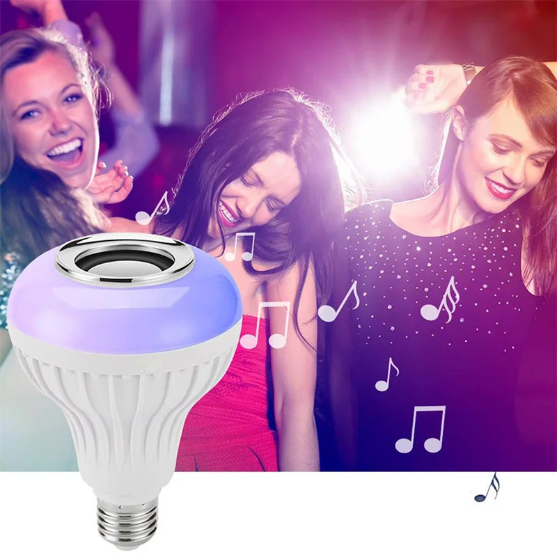Умная Беспроводная Bluetooth-Колонка E27 RGB RGBW 12 Вт светодиодсветильник лампа