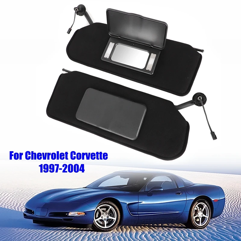 

For Chevrolet Corvette C5 1997-2004 Car Front Sunvisor Sun Visor Panel With Makeup Mirror & LED Lights 10442033 10442034 1324015