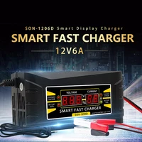 full automatic car battery charger to 12v 6a smart fast power charging suitable for car motorcycle with us eu plug 150v 250v