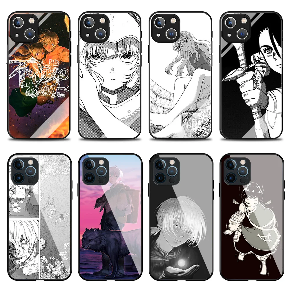 Чехол для Iphone 14Pro, 12, 13, 11 Pro Max, 7, 8 Plus, XR, XS, X, Mini SE, чехол из закаленного стекла с аниме «твои вечности», чехол для Iphone14, чехол