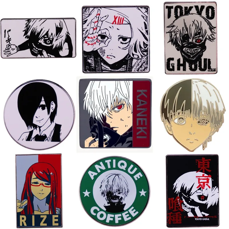 

Tokyo Ghoul Ken Kaneki Haise Enamel Pin Brooch Metal Badges Lapel Pins Brooches Backpacks Luxury Designer Jewelry Accessories