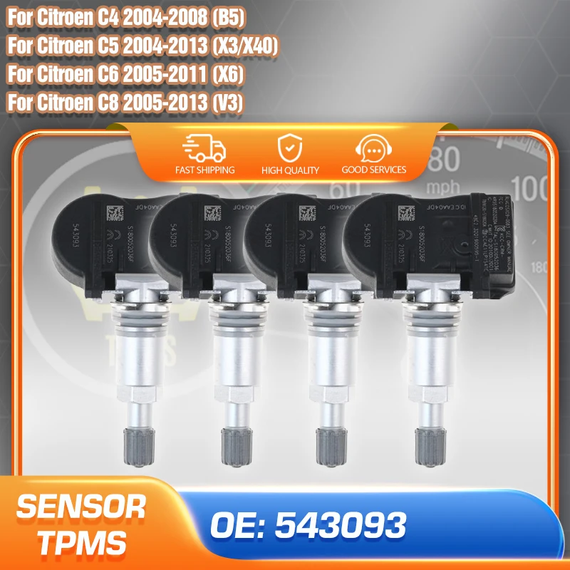 543093 Автомобильная система контроля давления в шинах TPMS для Citroen C4 2004-2008 C5 C8 2004-2013 C6