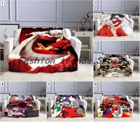 anime inuyasha traverse 3d printed blanket bedspread flannel home blanket plush soft comfortable home decor blanket