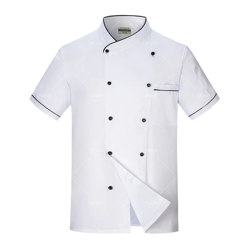 Пальто с коротким рукавом униформа шеф-повара дышащая куртка для кухни ресторана