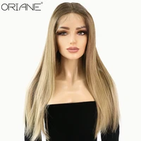 oriane synthetic straight lace wigs for women heat resistant wigs brown blonde cosplay wigs high temperature resistance