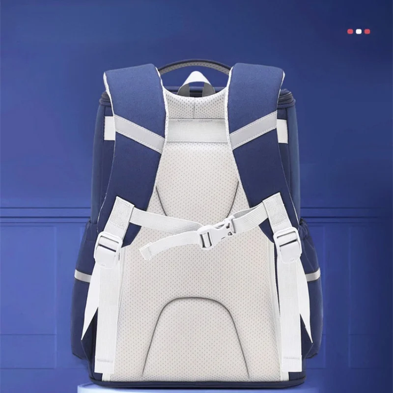 Grade 1-6 British Style Children PU Fashion Backpacks for Student 2022 New Primary Girl Boy Large Capacity Reflective Schoolbags