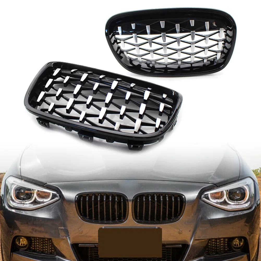 

ABS Car Front Hood Kidney Grill Diamond Style Mesh Grille For BMW F20 1 Series 2011 2012 2013 2014 118i 120i 125i Car-Styling