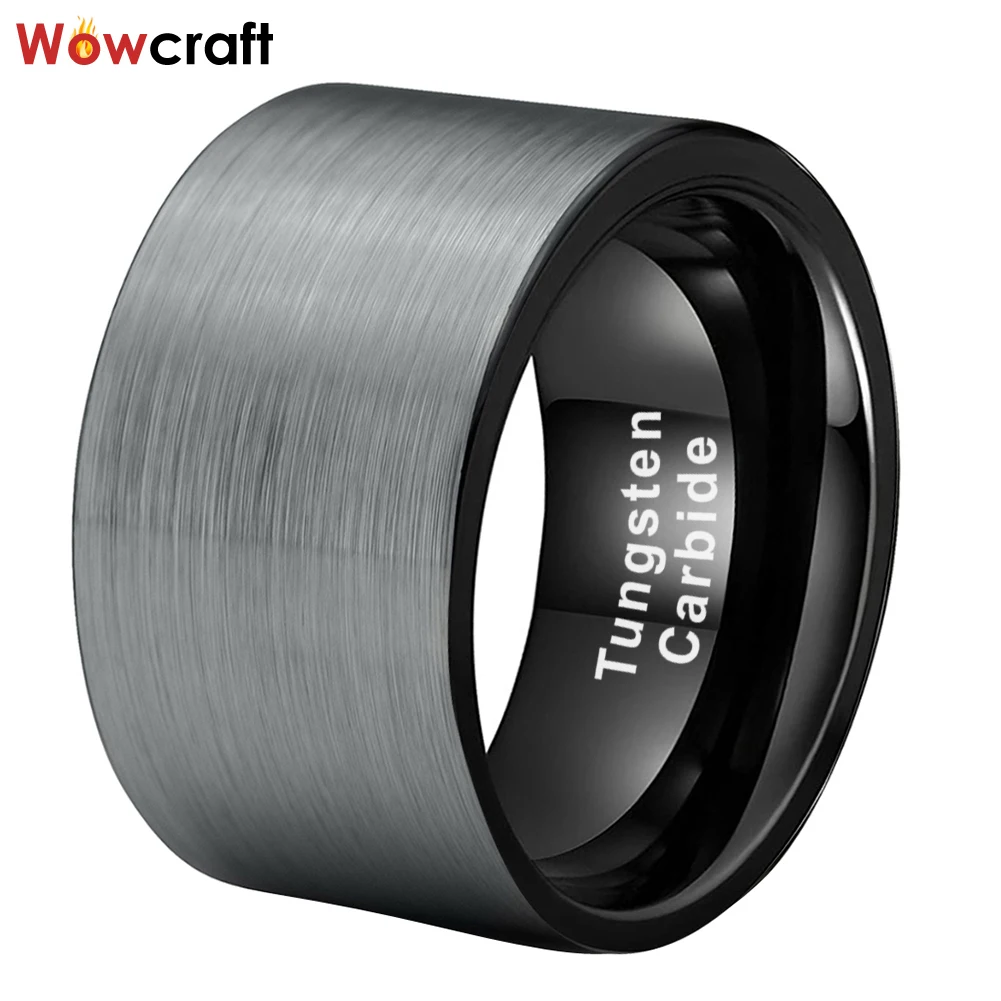 12mm Tungsten Carbide Rings Wedding Band for Men Dropshipping Wholesale Brushed Finish I Love You Engraved Comfort Fit