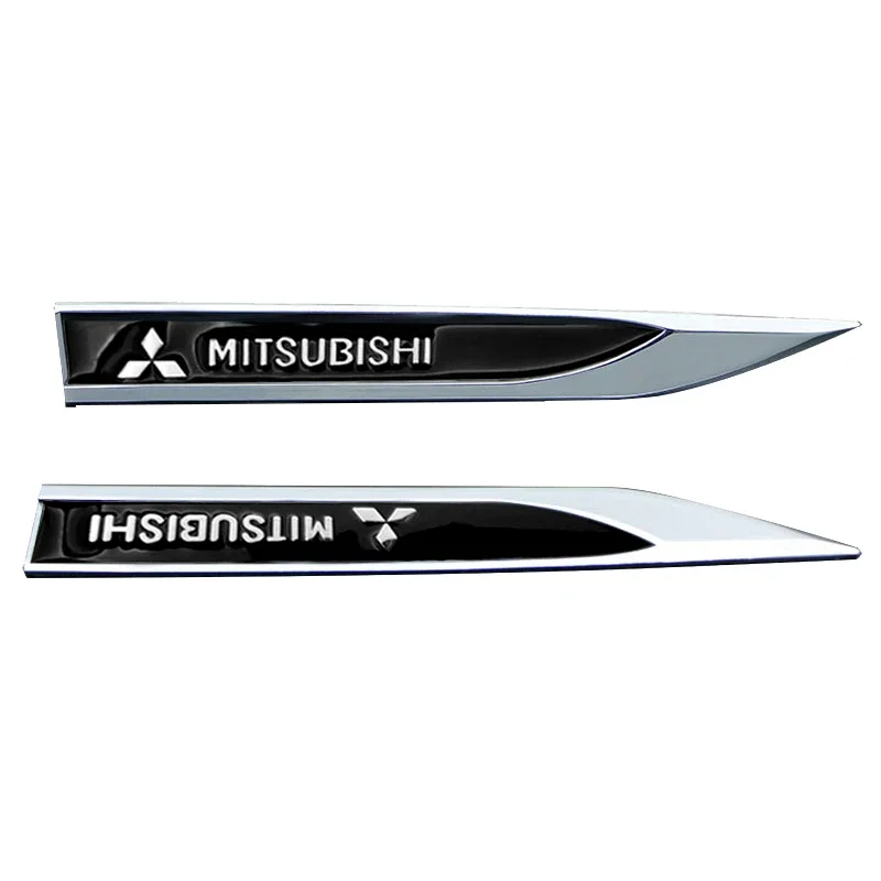 

2 шт. 3D металлический автомобильный брызговик боковое Крыло Лезвие значок эмблема наклейка для Mitsubishi Asx Lancer Outlander Pajero Ralliart аксессуары