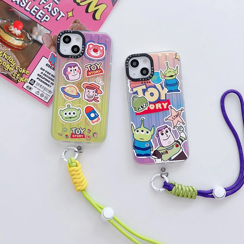 

Casetify Toy Story Buzz Lightyear Laser Strap Lanyard Phone Case for Iphone 11 12 13 14 Pro Max Plus Fashion Cartoon Anti-fall