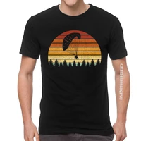 vintage sunset paragliding tshirts men tee tops cotton oversized t shirt emo men for paragliders paramotor tshirts men clothes