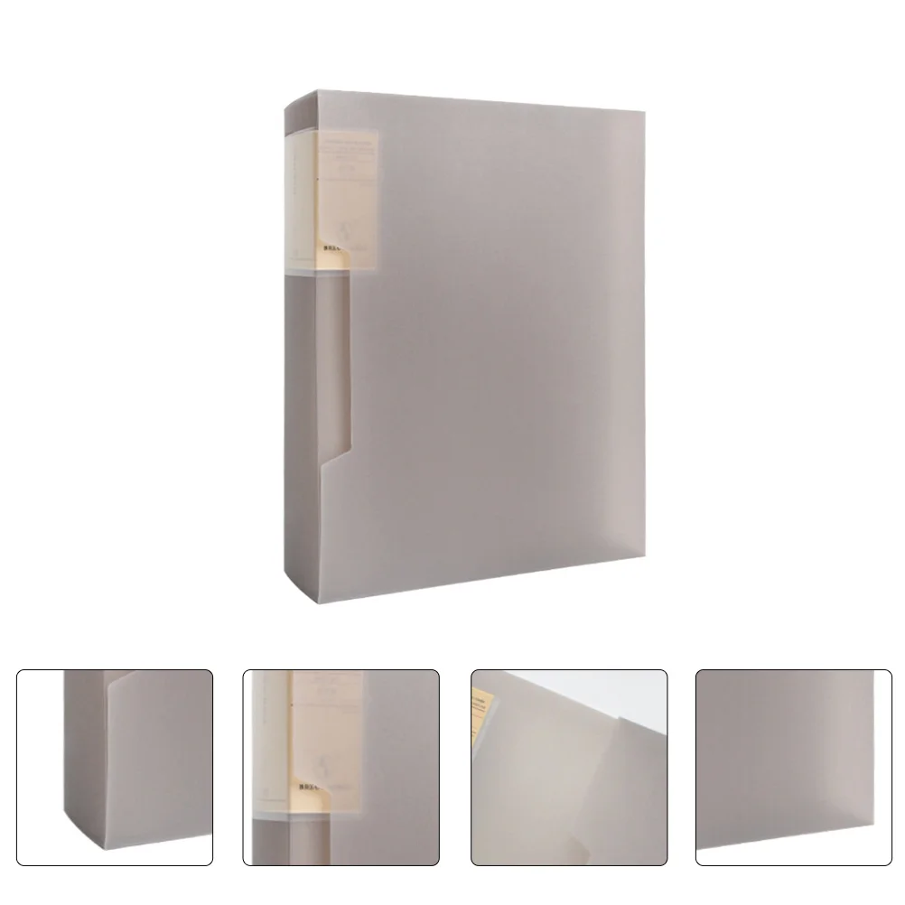 

1pc A4 File Test Paper Folder File Folder with Sheel Document Folder (Grey)