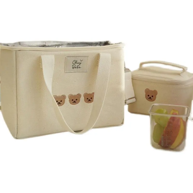 

Multifunctional Mother Baby Bag Diaper Bags Waterproof Bear Embroidery Thermal Insulation Mommy Bag Fashion Food Storage Bags