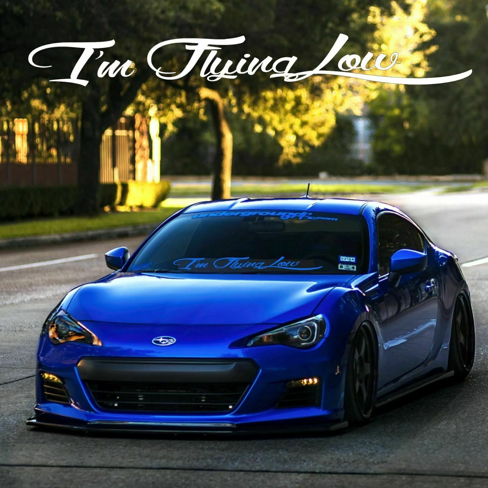 

For I M FLYING LOW windshield windscreen front glass JDM Mugen decal sticker 40" X 5