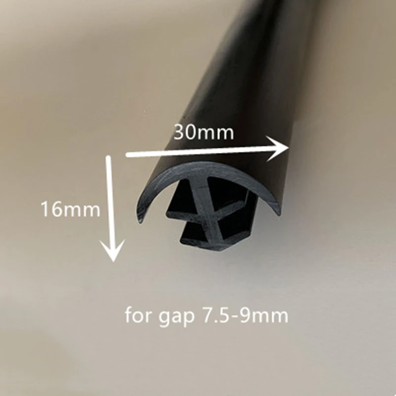 

EPDM Rubber T Strip for Solar Photovoltaic Bracket Metal Cable Trench Cover Monocrystalline Panel Sealing 30x16mm Black