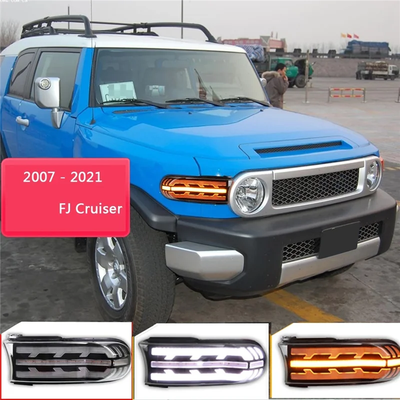 

12V Car Dynamic Turn Signal Function DRL Lamp LED Daytime Running Light for-Toyota FJ Land Cruiser 2007-2022