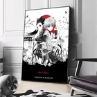Холщовые постеры Hunter X Hunter с аниме, HD канавас, рисунок, черно-белые комиксные настенные художественные картины для детской комнаты, домашний декор