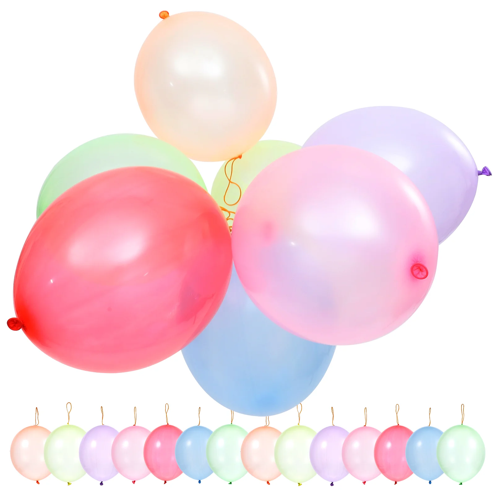 

50pcs Punch Balloons, 14 inch Latex Punching Balloons with Rubber Band Handles for KIds Party Favors
