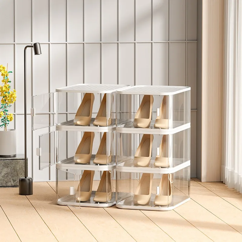 

Plastic PP Shoe Box Transparent Storage Box Dormitory Shoe Cabinet Drawer Shoe Storage Artifact Dust-proof Household Shoe Rack
