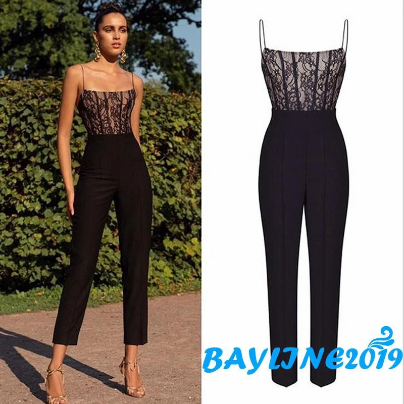 

Bayline-Womens Casual Lace Sleeveless Jumpsuit