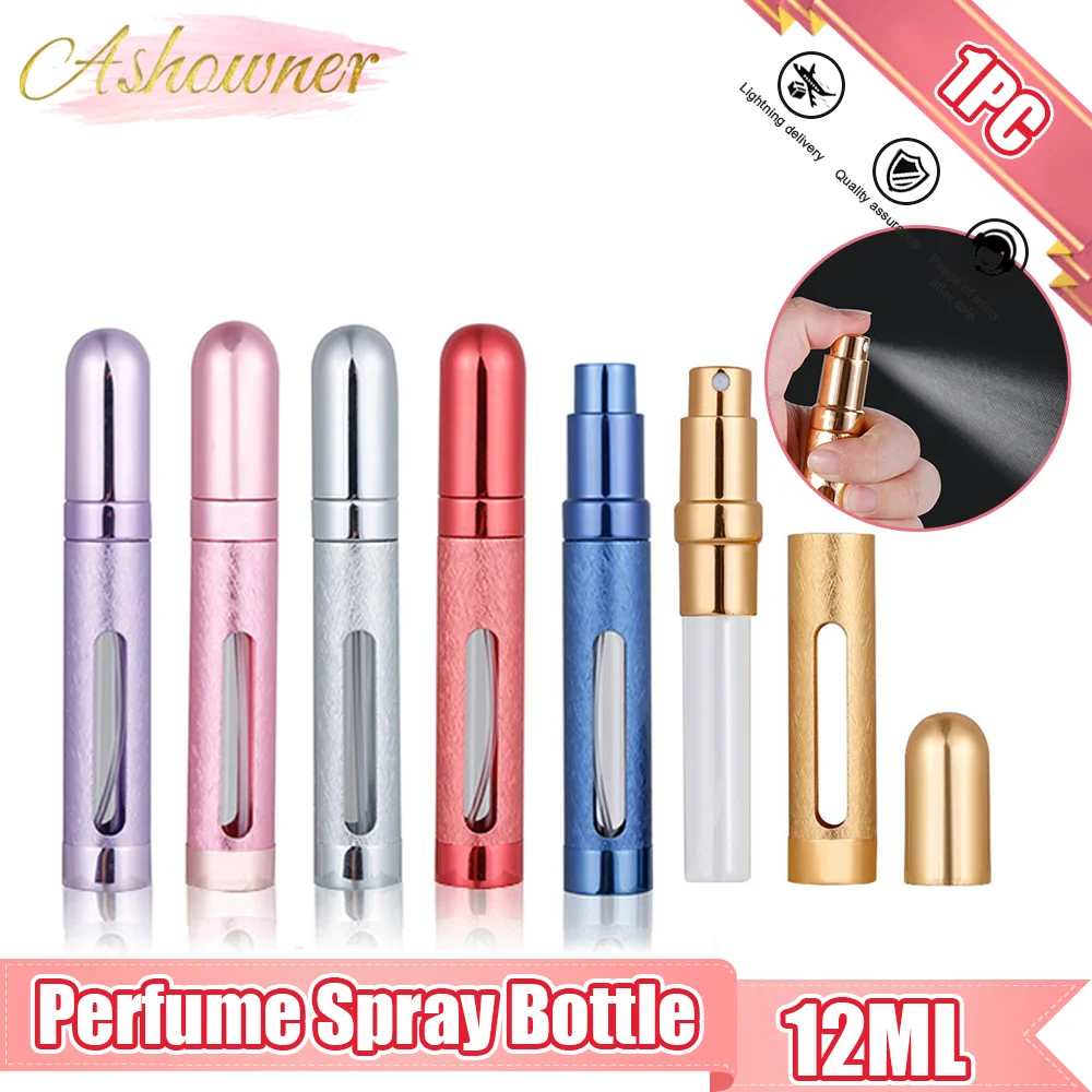 

12ML Mini Perfume Bottle Atomizer Refillable Perfume Spray Bottle Portable Travel Aluminum Cosmetic Empty Spray Scent Pump Tool