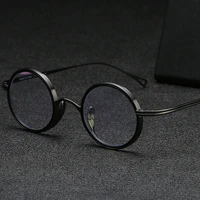 zerosun small round eyeglasses frames male women titanium glasses men thick rim for high sphere spectacles for prescription
