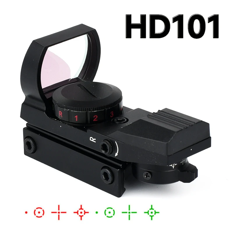 

Tactical Riflescope Hunting Optics Red Green Projected Dot Sight Reflex 4 Reticle Scope Collimator Sight For 20mm Rail Air Gun