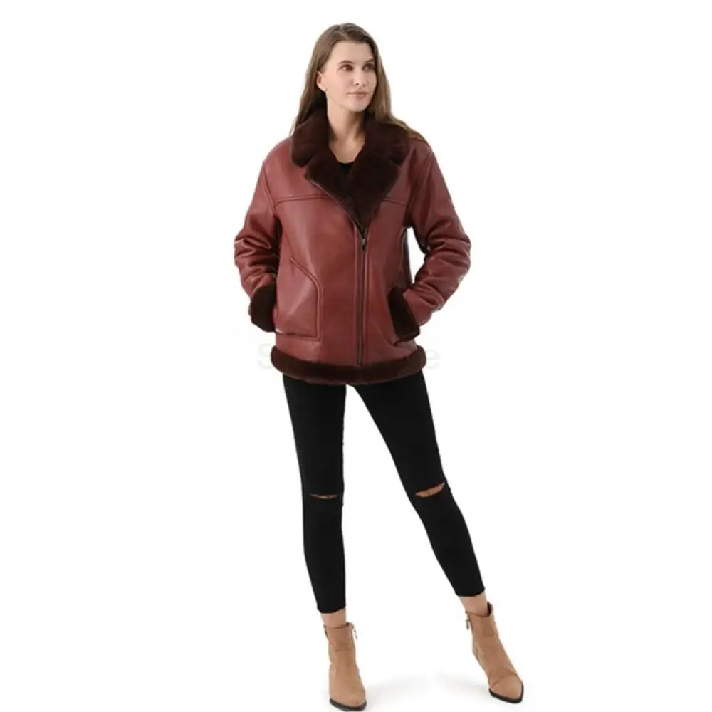 Women Winter Real Fur Thermal Zipper Jacket Long Sleeve Pocket Pure Color Fluffy Real Fur Coat Leisure Fashion Luxury Woman Fur