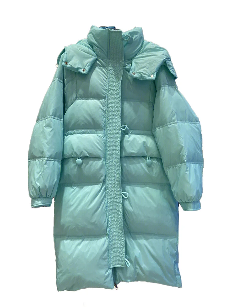 Winter Overknee Down Jacket Women's Novel High-end 2022 New Loose Korean Padded Jackets Mid-length Duck Down Hooded Overcoat