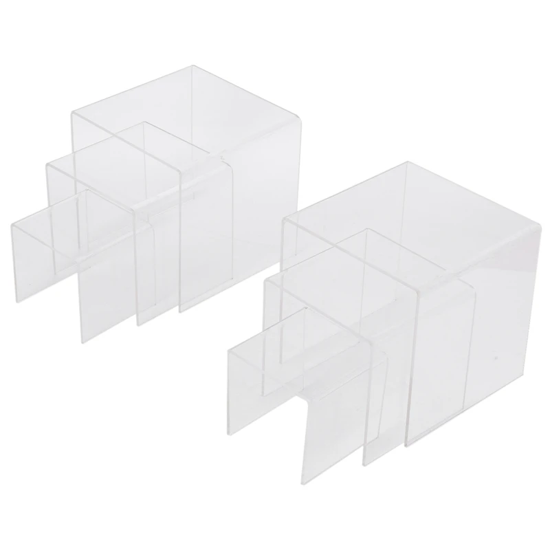 

Set Of 6 3 4 5 Inch Showcase Acrylic Riser Cake Stand Home Wedding Candy Dessert Detachable Table Decoration Jewelry