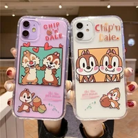 funny creative chip n dale clear tpu mobile phone case for iphone xr xs max 8plus 11 12 13 pro max cover
