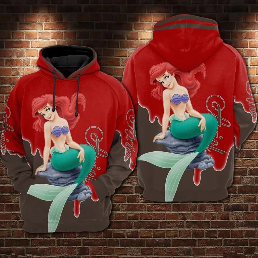 Sweats à capuche Little Mermaid pour enfants impression 3D vêtements de sport rue garçons et filles printemps automne