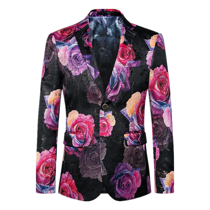 

Mens Blazer 2022 Casual Men Blazers Trend Spotting Slim fit printing flower mens Jackets Wedding Business Event host jacket man