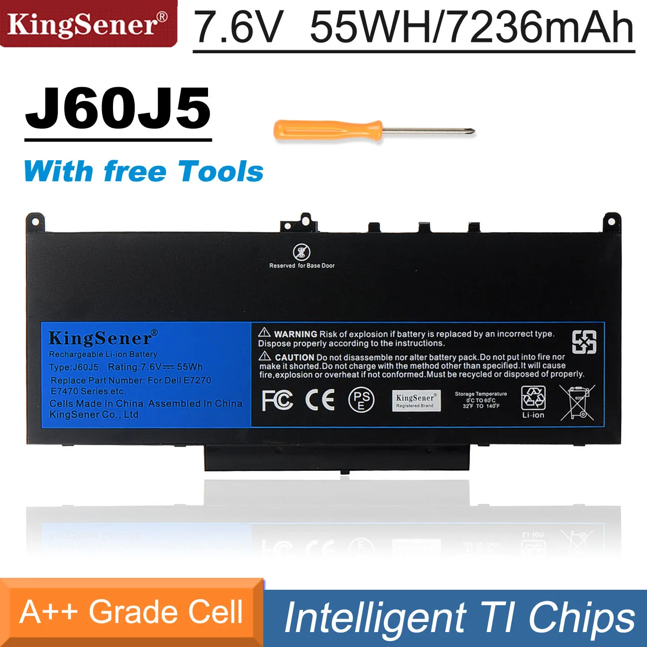 KingSener Новый J60J5 Сменный аккумулятор для ноутбука Dell Latitude E7270 E7470 J60J5 R1V85 MC34Y 242WD 7,6 V 55Wh