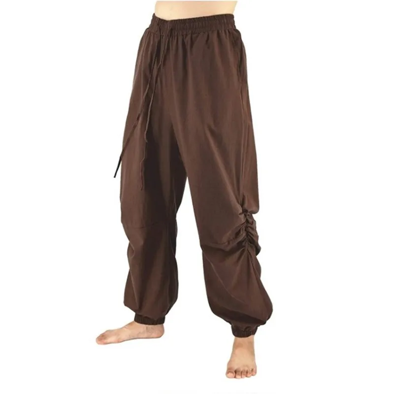 

Ropa Para Hombre 2022 Europe America Mens Pants Men's Cotton Linen Elastic Waist Drawstring Loose Casual Beach Harem Pants
