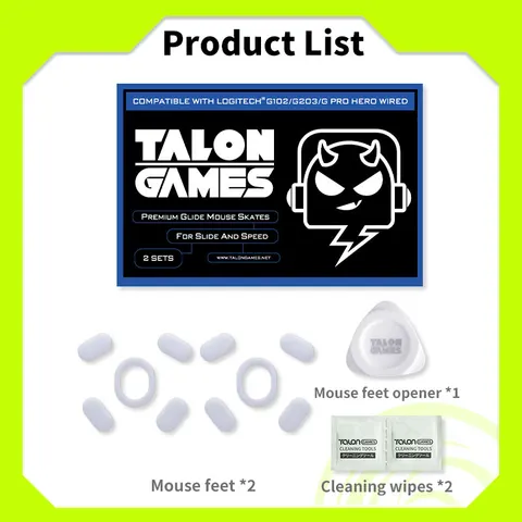 2 набора, TALONGAMES, мышь, ноги, планшетов, серый, пользовательский изогнутый край, мышь, коньки для Logitech G102 / G203/Gpro, мышь