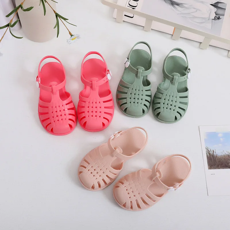 

Summer Sandals Baby Girls Sandals Cute Princess Candy Shoes Non-slip Roman Sandals Breathable Beach Cave Hole Toddler Shoes
