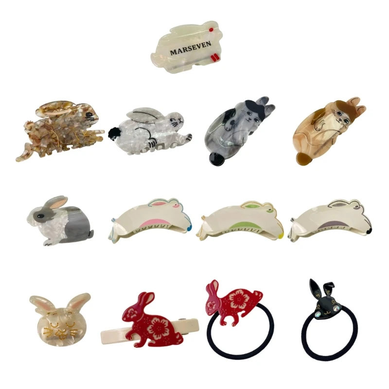 

Large/Small Hair Clip Elegant Rabbit Shape Hair Clip for Woman Thick/Thin Hair