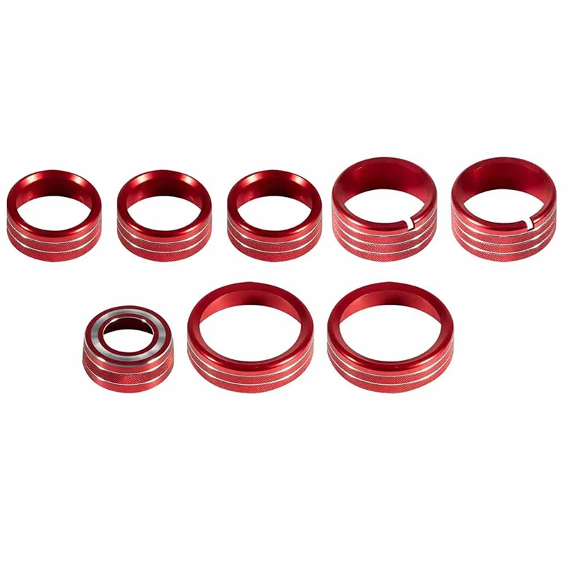 

Air Condition Switch Button Radio AC Knobs Switch Cover Button Trim for Chevy Silverado GMC Sierra 2014-2018, Red