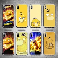 pok%c3%a9mon psyduck phone case for iphone 13 12 11 pro max mini xs max 8 7 plus x se 2020 xr silicone soft cover