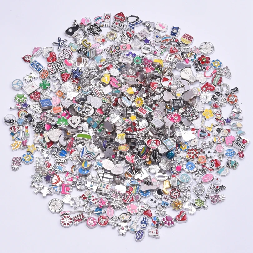 

20/40Pcs Mix Styles Mini Random Flower Rose Flower Star Animal Floating Charms Fit Glass Memory Locket Pendant Jewelry Making
