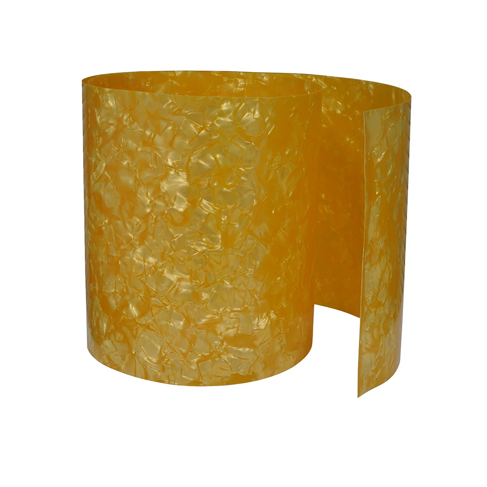 2Pcs  Celluloid Sheet Drum Wrap Musical Instrument Deco Diamond Yellow 10x60'' and 16x60'' enlarge