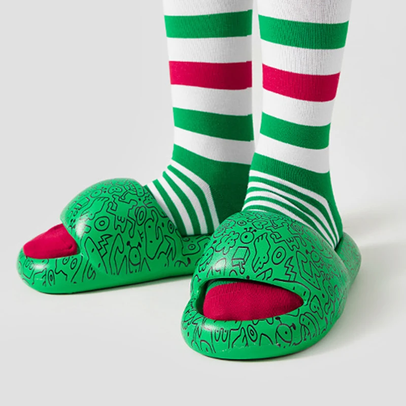 

Шлепанцы женские с принтом хлеба, пляжные сандалии для отдыха на открытом воздухе, мягкие, для дома и ванной, сланцы с граффити, лето 2022