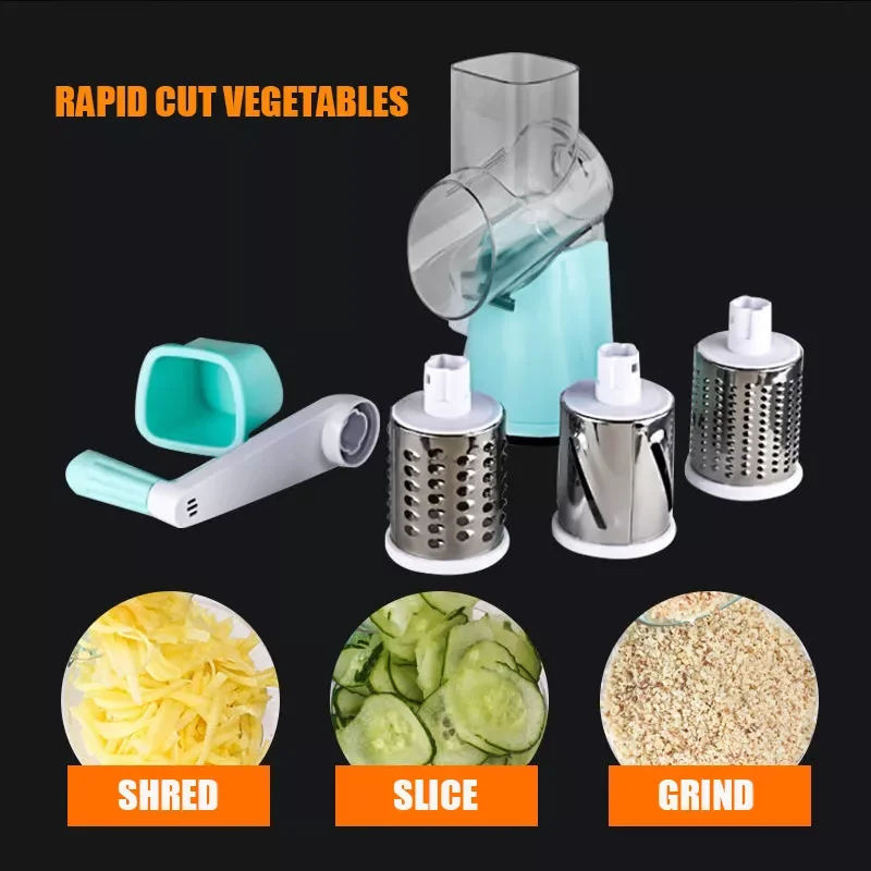 

3 In 1 Handheld Slicer Graters Vegetable Cutter Manual Potato Carrot Plastic Cheese Grater Stainless Steel Blades Kitchen Tool