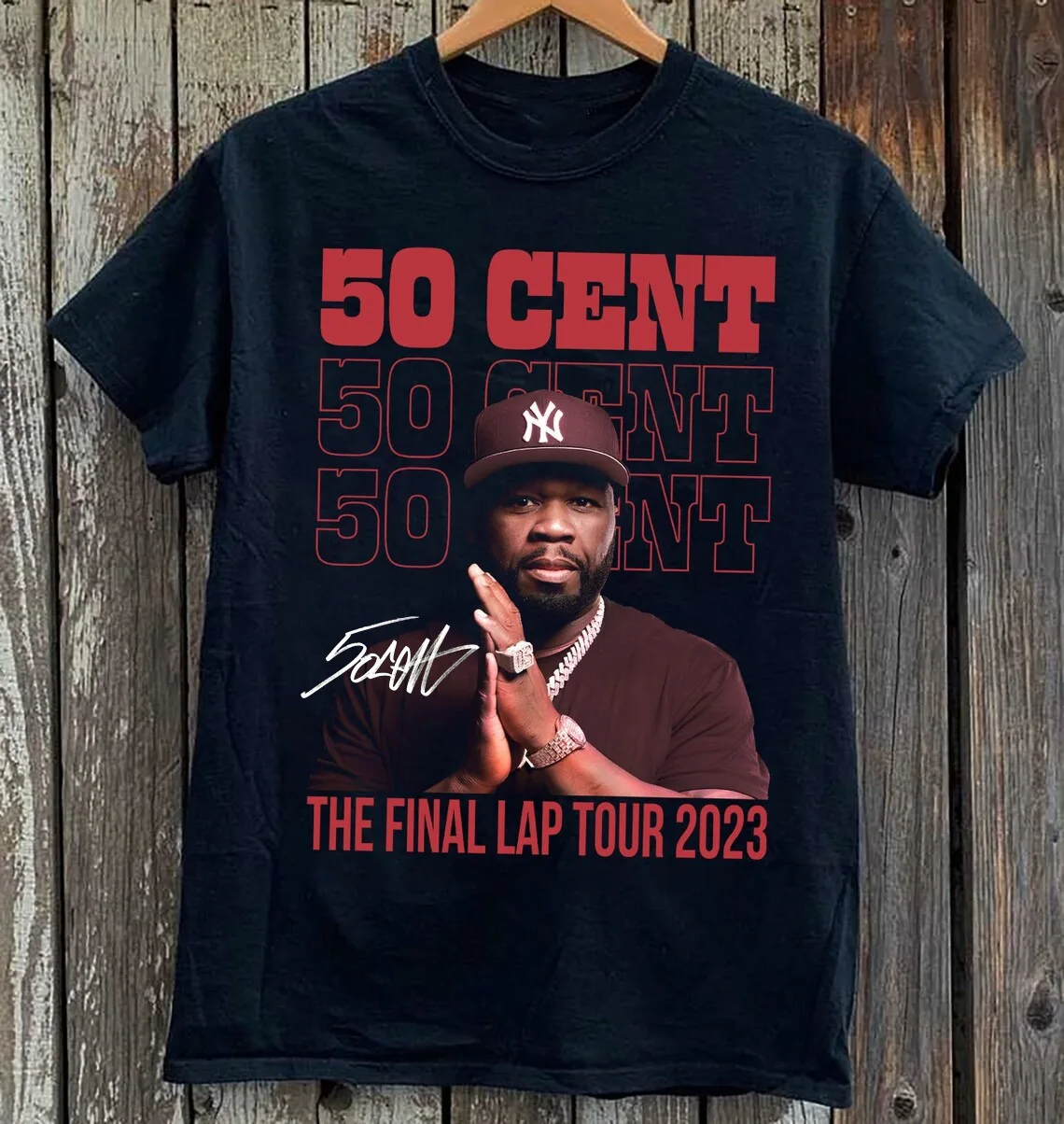 Классическая рубашка унисекс из тяжелого хлопка Vtg 50 цент финальная круглая