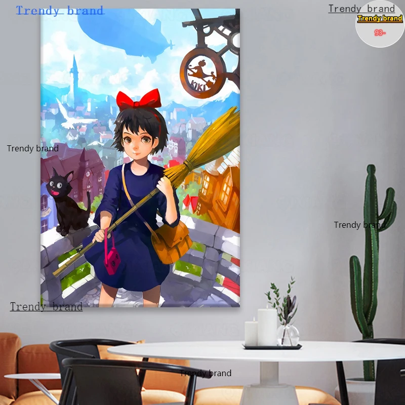 

Japanese Pop Anime Hayao Miyazaki Canvas Painting Art Nordic Posters and Prints Wall Pictures for Living Room Decor Frameless